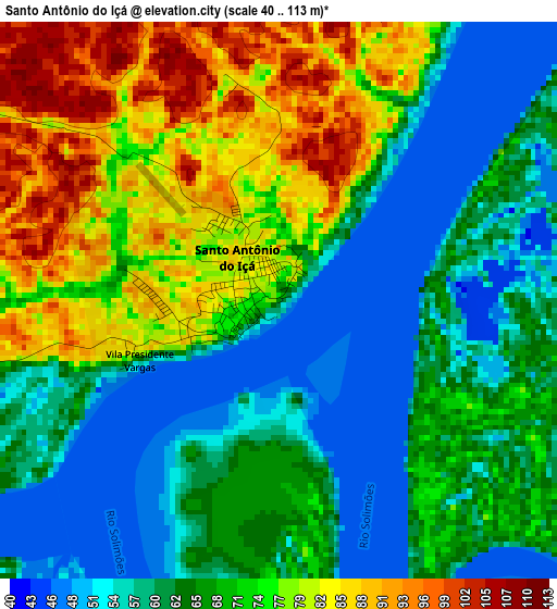 Santo Antônio do Içá elevation map