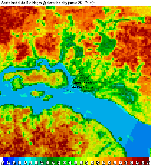 Santa Isabel do Rio Negro elevation map