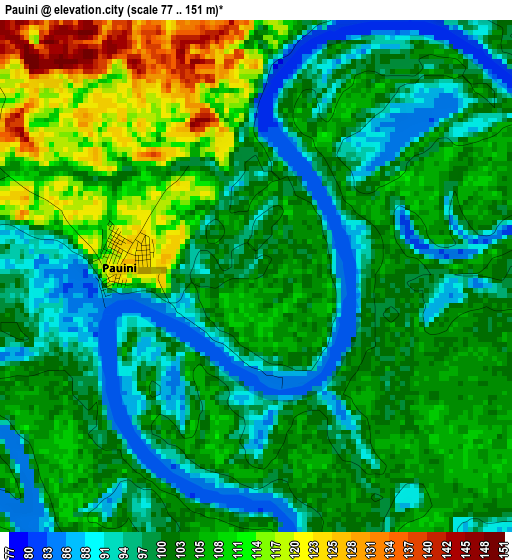 Pauini elevation map