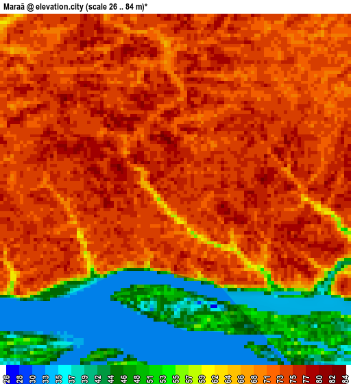 Maraã elevation map