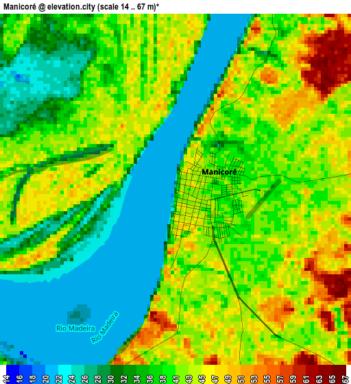 Manicoré elevation map