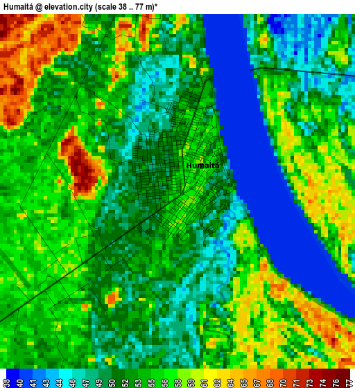 Humaitá elevation map