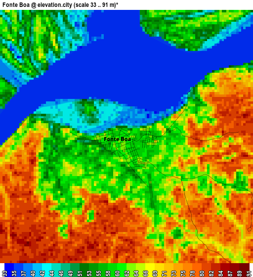 Fonte Boa elevation map