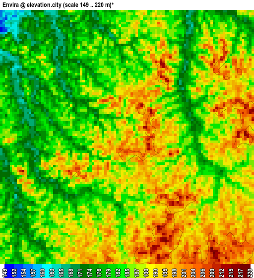 Envira elevation map