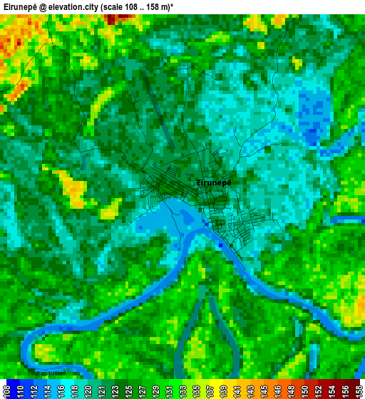 Eirunepé elevation map