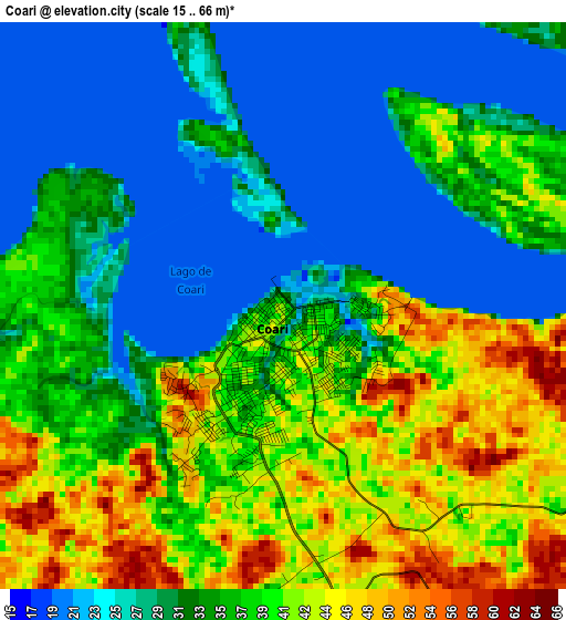 Coari elevation map