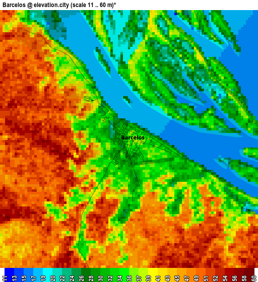 Barcelos elevation map