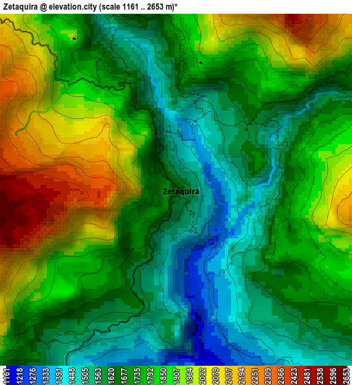 Zetaquira elevation map