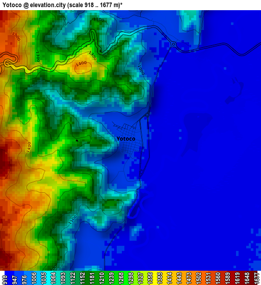 Yotoco elevation map