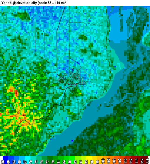 Yondó elevation map