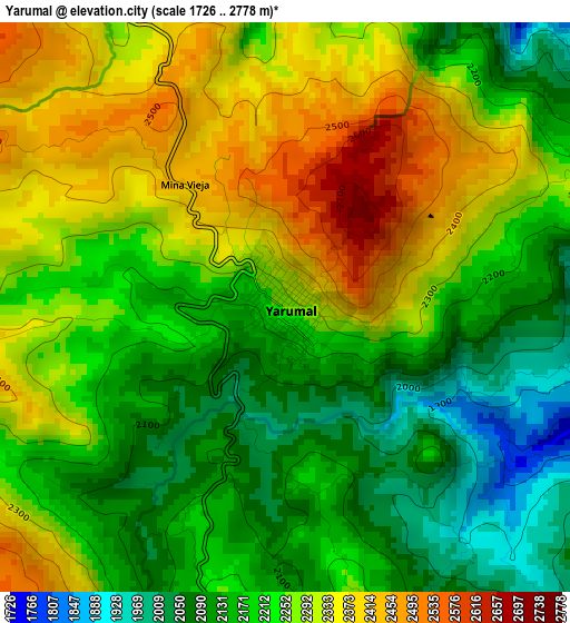 Yarumal elevation map