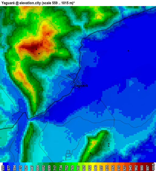 Yaguará elevation map