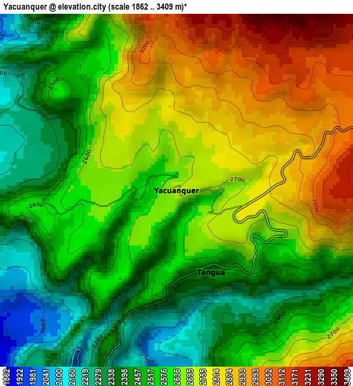 Yacuanquer elevation map