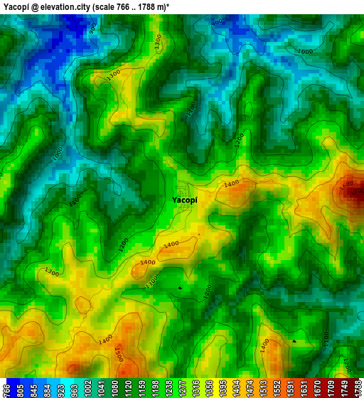 Yacopí elevation map