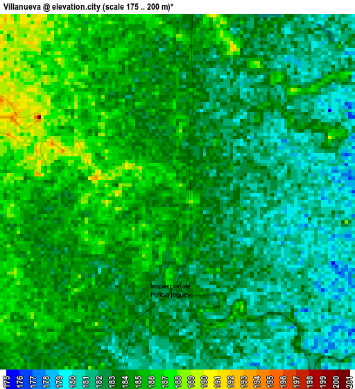 Villanueva elevation map