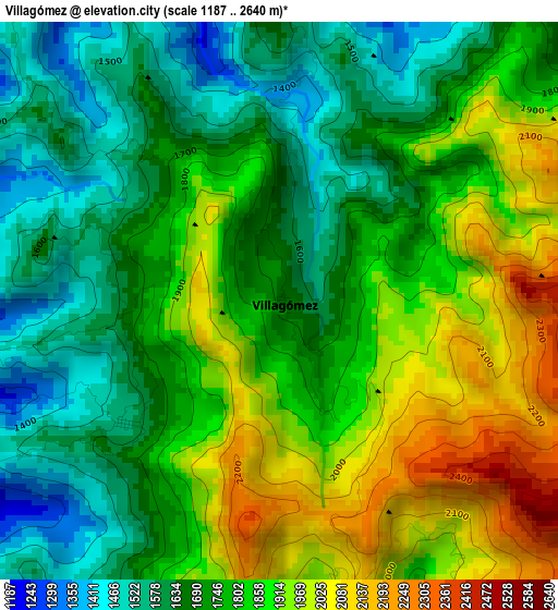 Villagómez elevation map