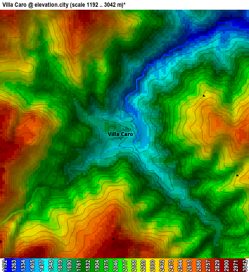 Villa Caro elevation map