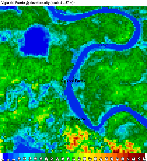 Vigía del Fuerte elevation map