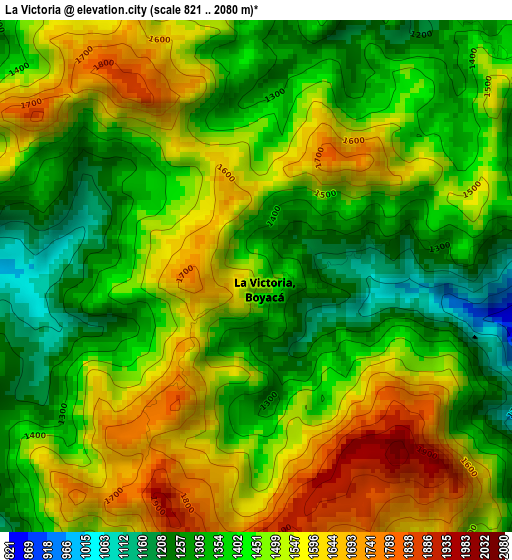 La Victoria elevation map