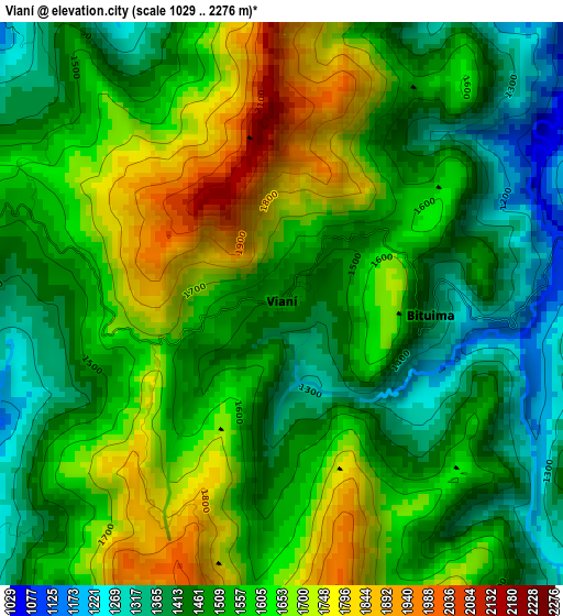 Vianí elevation map