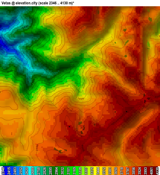 Vetas elevation map