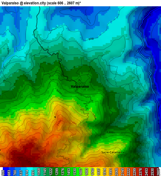 Valparaíso elevation map