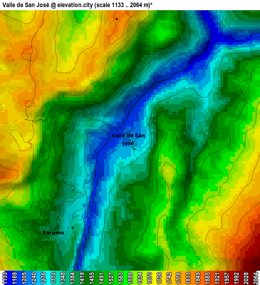 Valle de San José elevation map