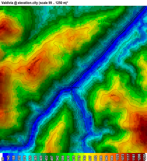 Valdivia elevation map