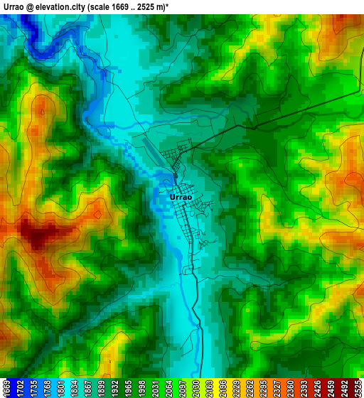 Urrao elevation map