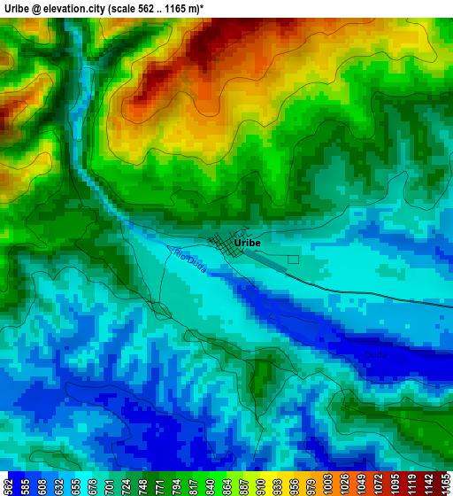 Uribe elevation map