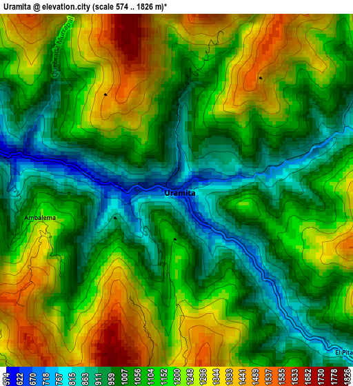 Uramita elevation map