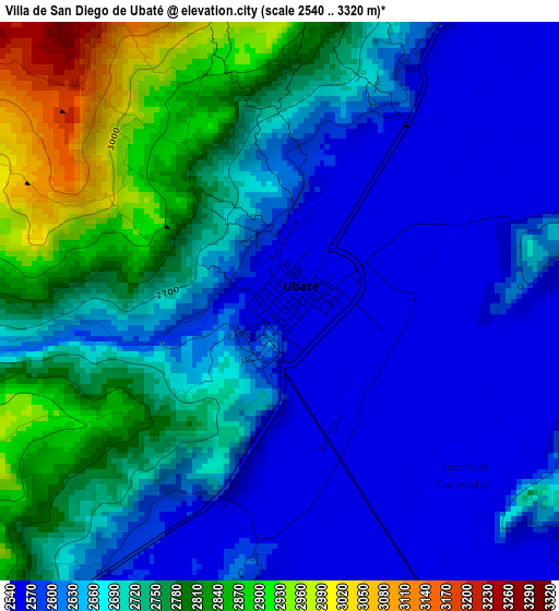 Villa de San Diego de Ubaté elevation map