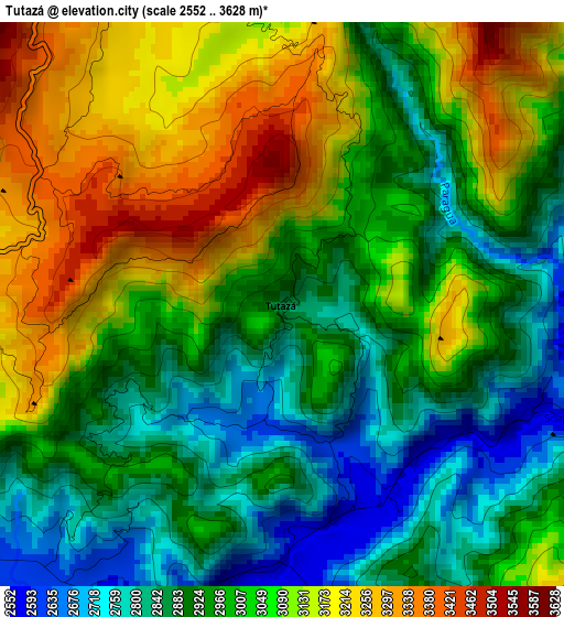 Tutazá elevation map