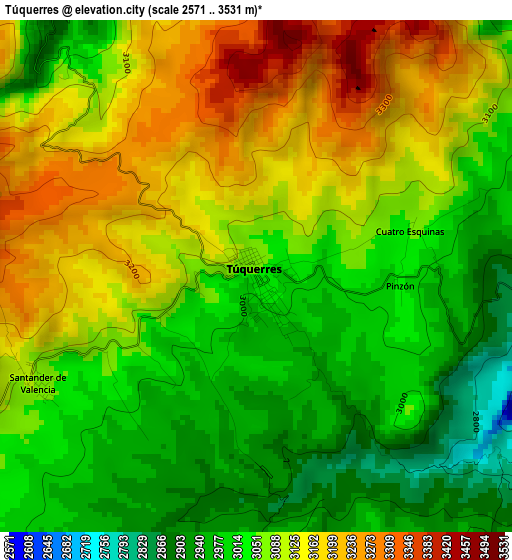 Túquerres elevation map