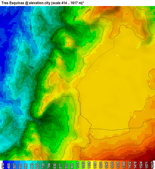 Tres Esquinas elevation map