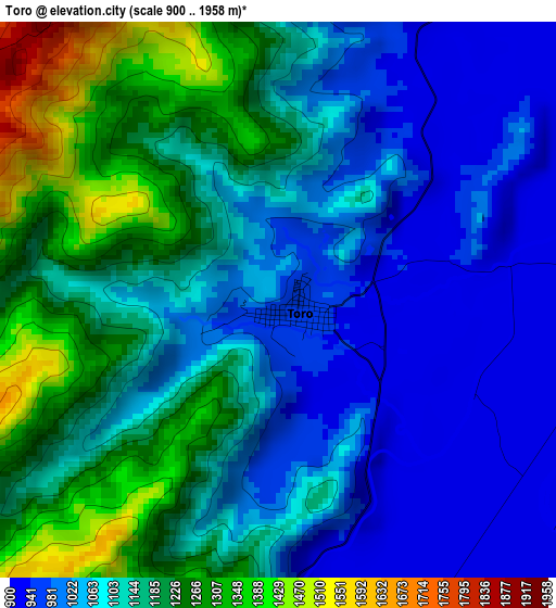 Toro elevation map