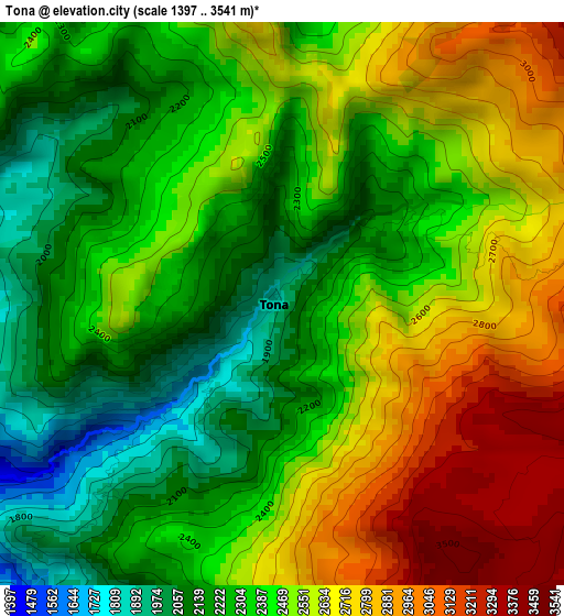 Tona elevation map