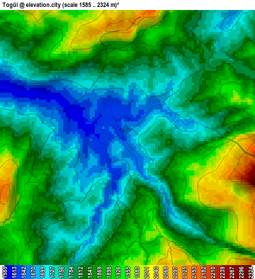 Togüí elevation map