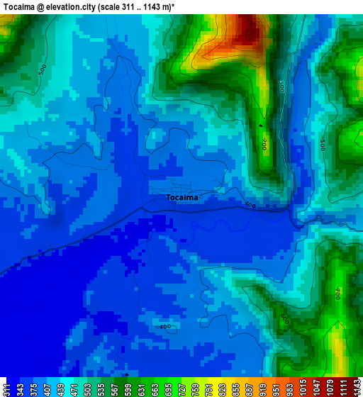 Tocaima elevation map