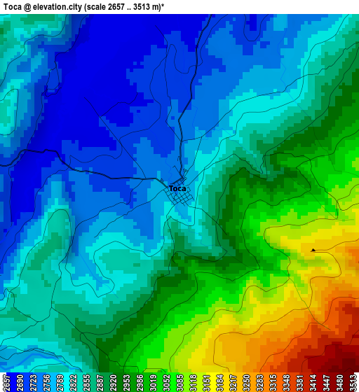 Toca elevation map