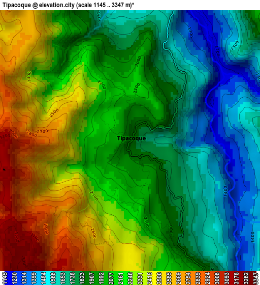 Tipacoque elevation map