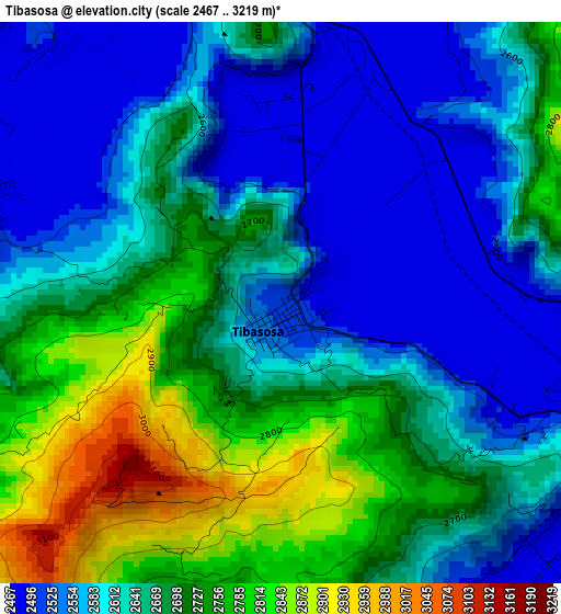 Tibasosa elevation map