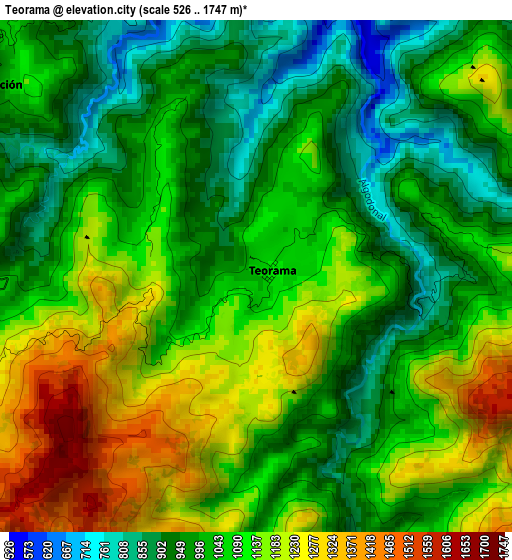 Teorama elevation map