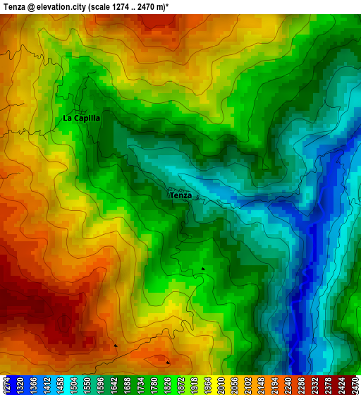 Tenza elevation map