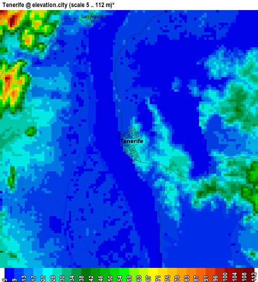 Tenerife elevation map