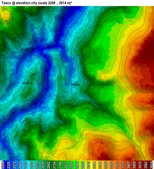 Tasco elevation map