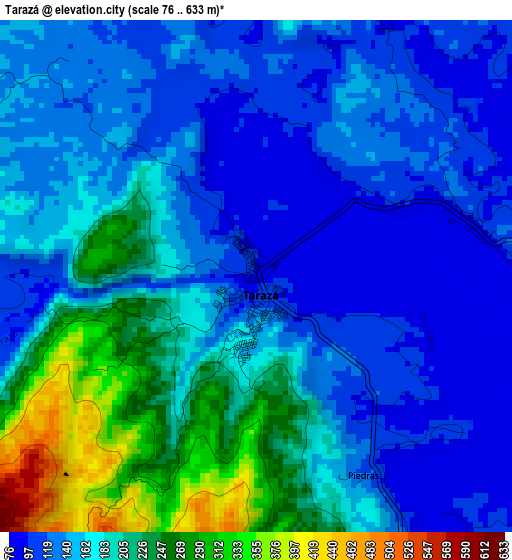 Tarazá elevation map