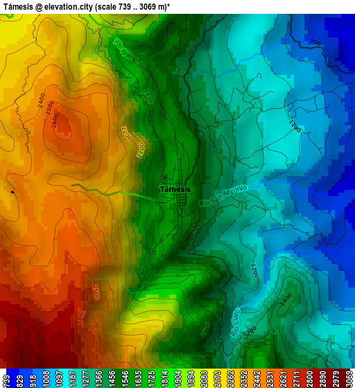 Támesis elevation map