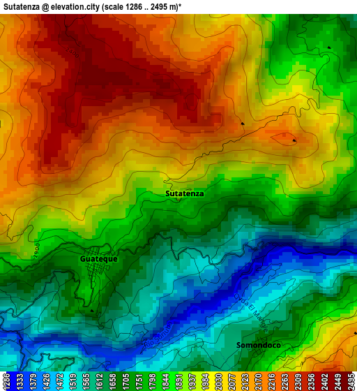 Sutatenza elevation map