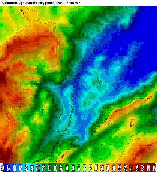 Sutatausa elevation map